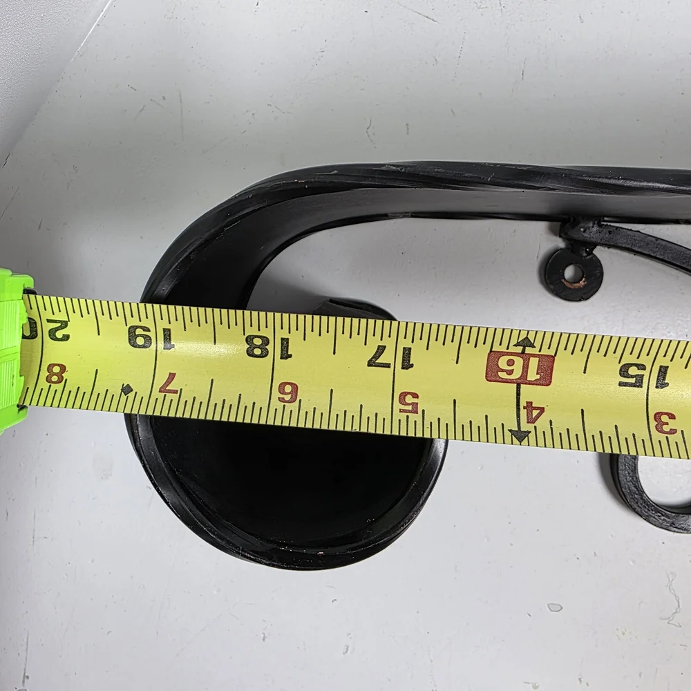 Elegant Black Wrought Iron Wall Shelf